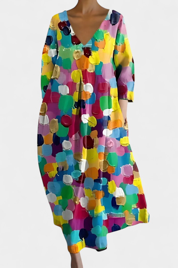 Isalinde | Comfortabele V-hals Jurk