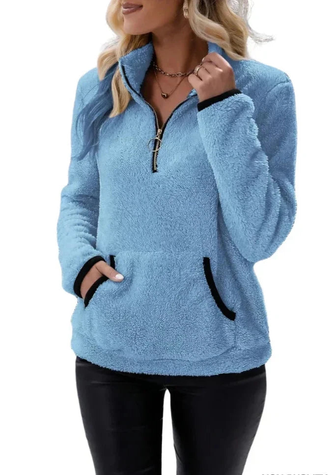 Harper Soft Touch Pullover met Sherpa Textuur