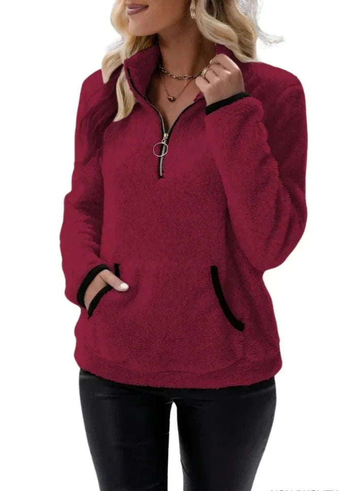 Harper Soft Touch Pullover met Sherpa Textuur