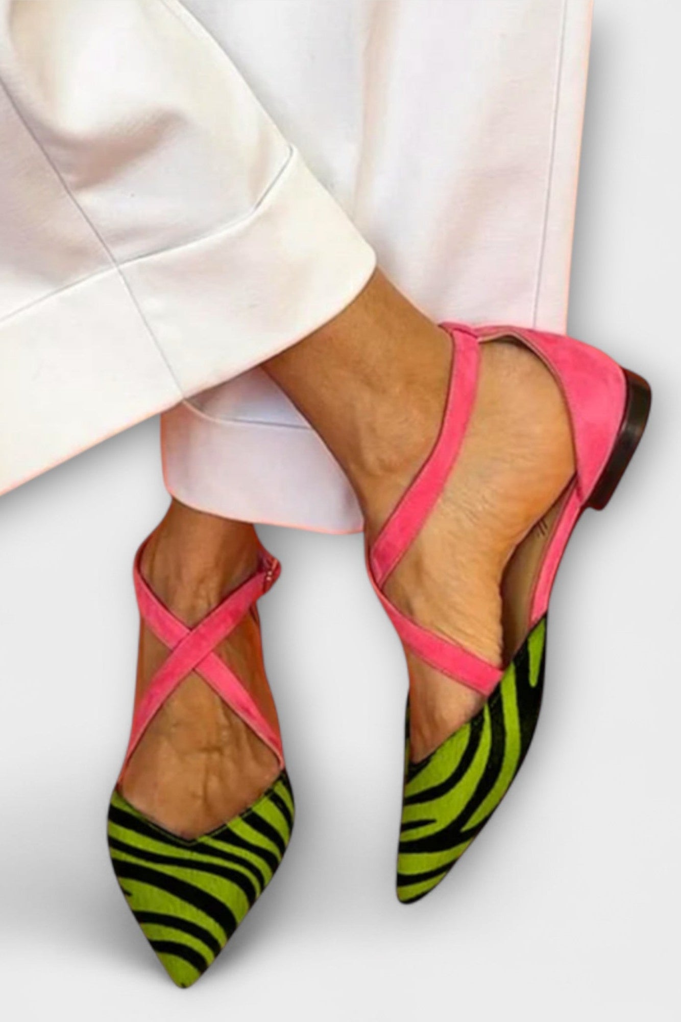 Ballerina Fenna met Zebra-Print en Kruisbandjes