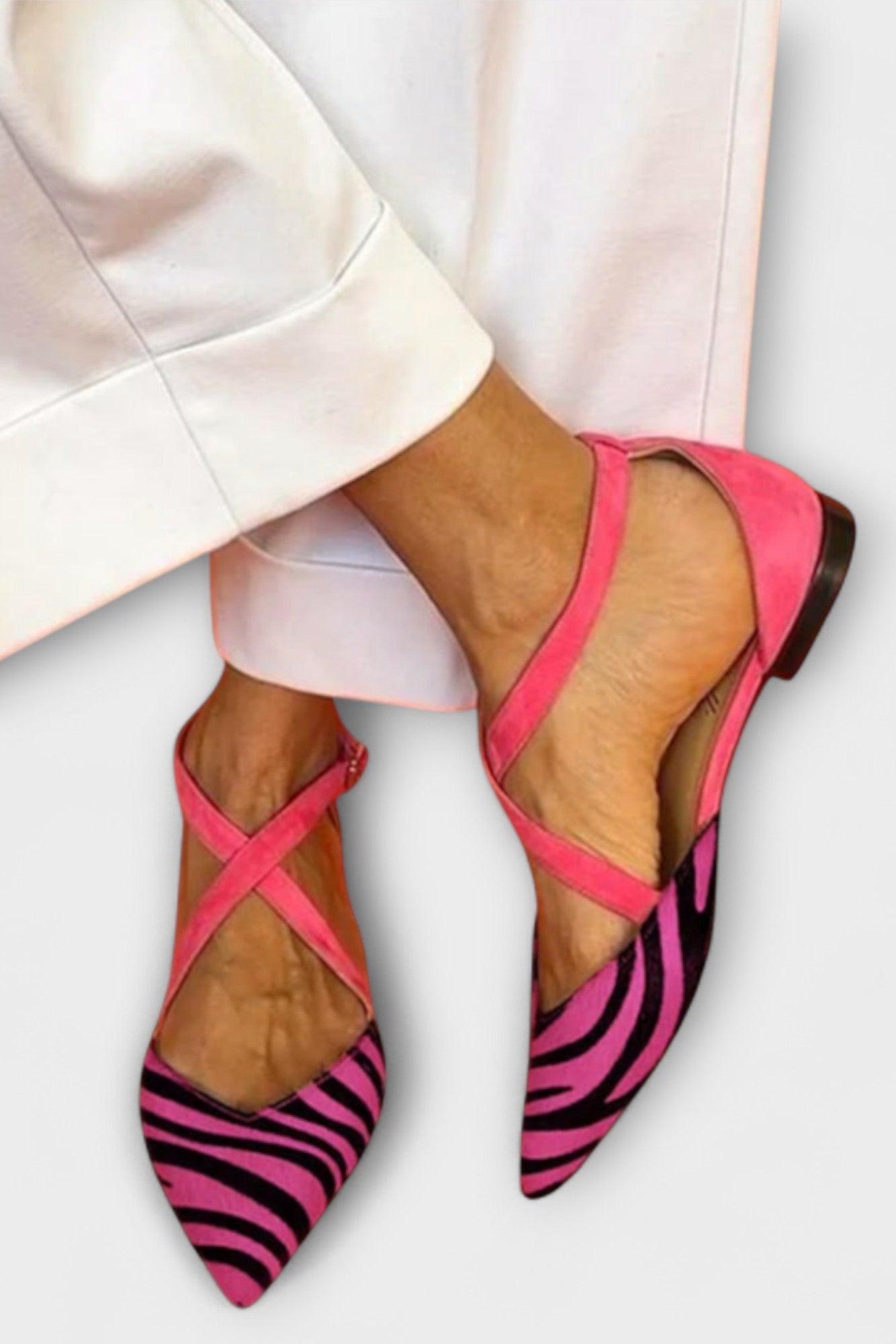 Ballerina Fenna met Zebra-Print en Kruisbandjes