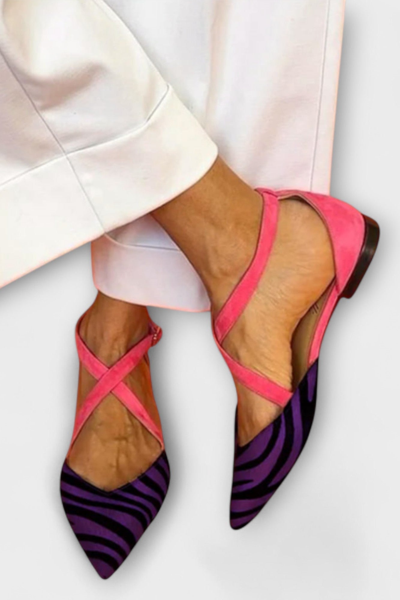 Ballerina Fenna met Zebra-Print en Kruisbandjes