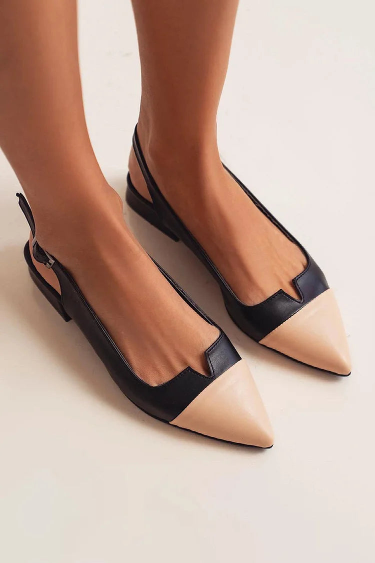 VITTORIA | Elegante ballerina's met punt en bicolor details voor een verfijnde stijl