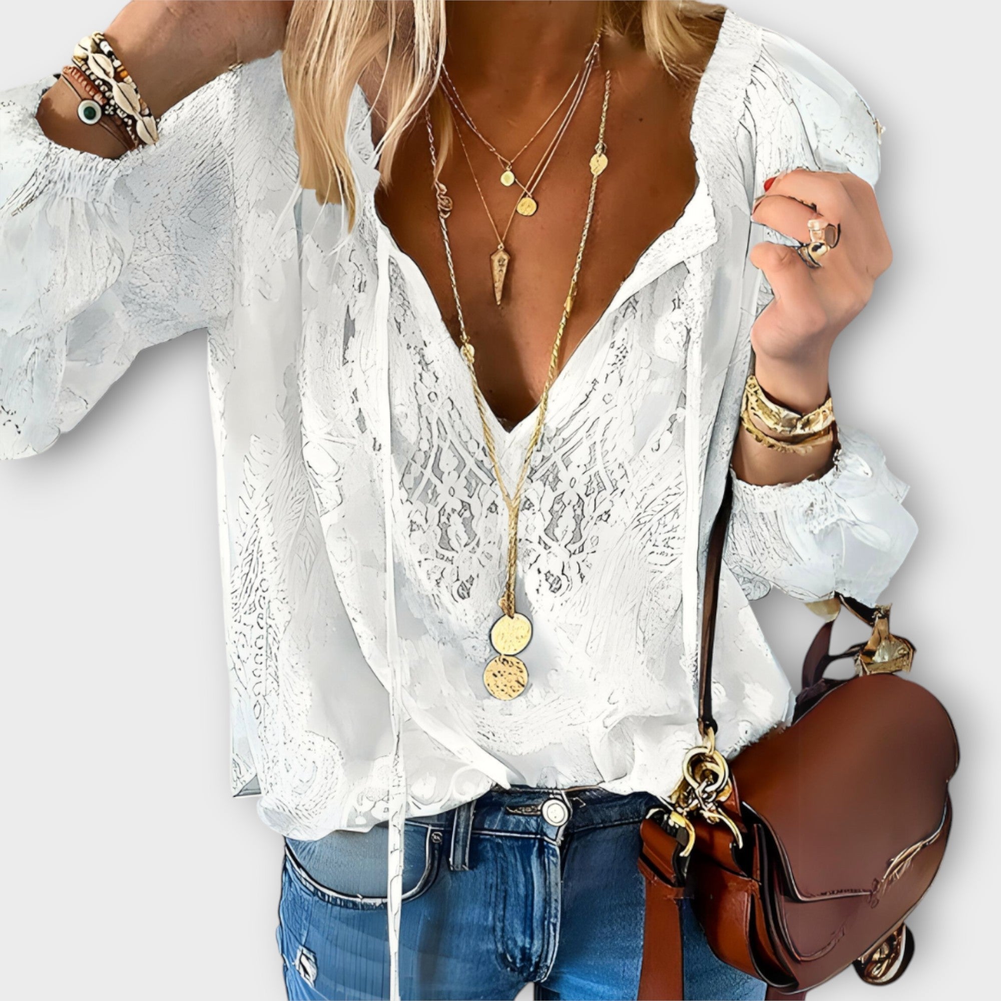 Adelina - Elegante Kanten Blouse