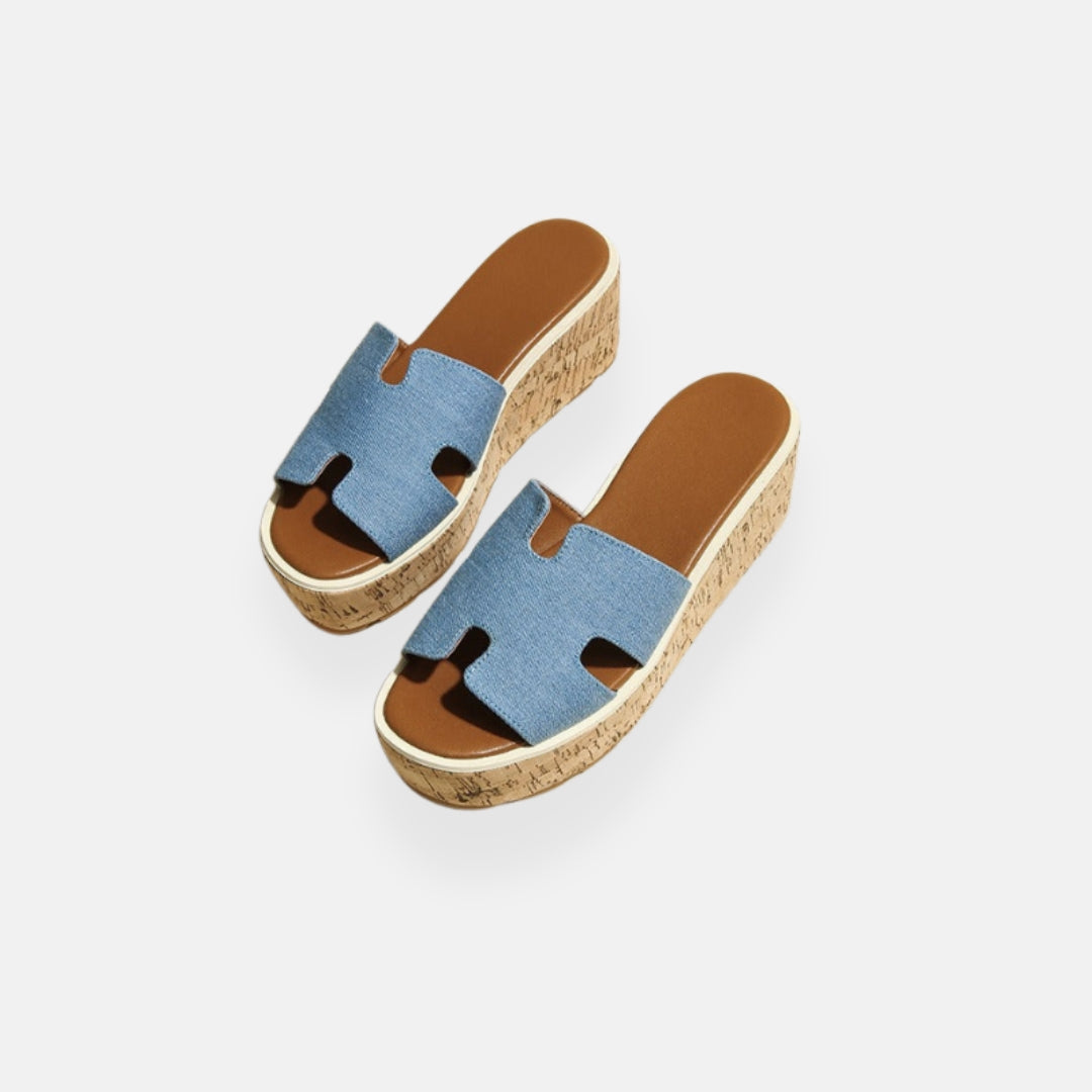 Carmina | Platform mules met kurken zool