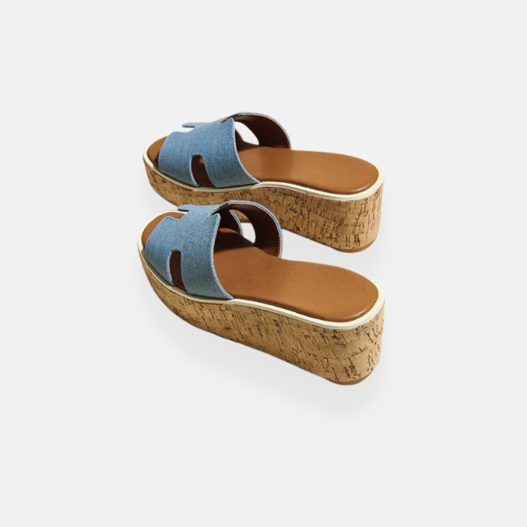 Carmina | Platform mules met kurken zool