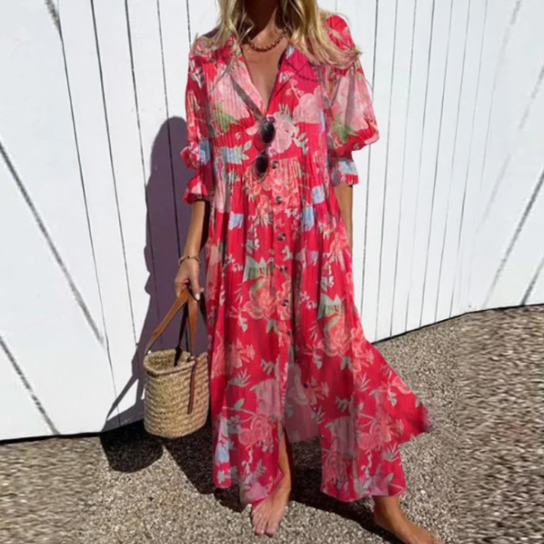 Lily| Bloei Gedurfd Maxi Jurk
