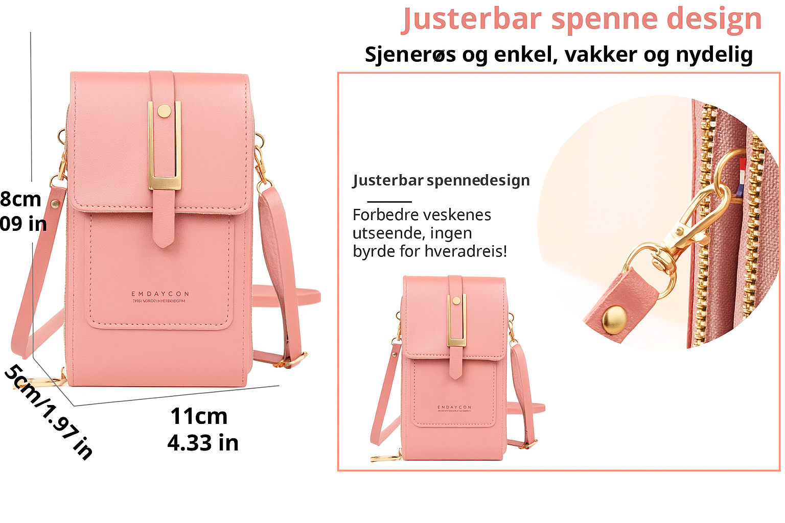 Noora™ | Schoudertas met mobiele telefoon