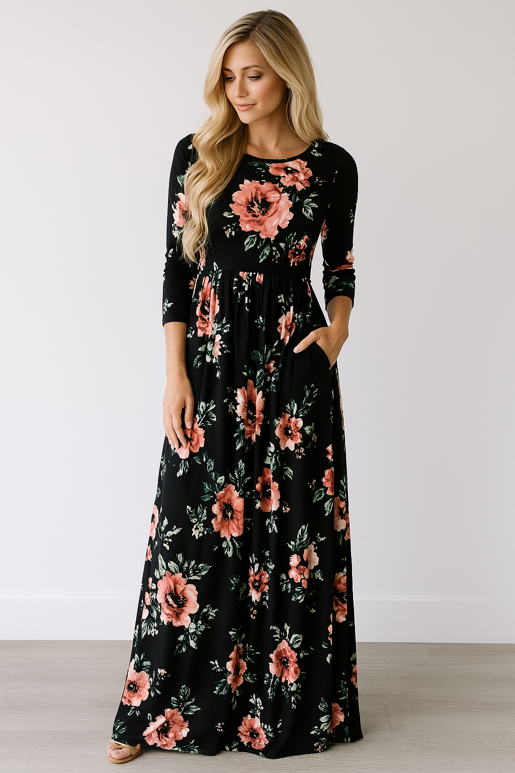 Madeline - Bloemen Maxi Jurk