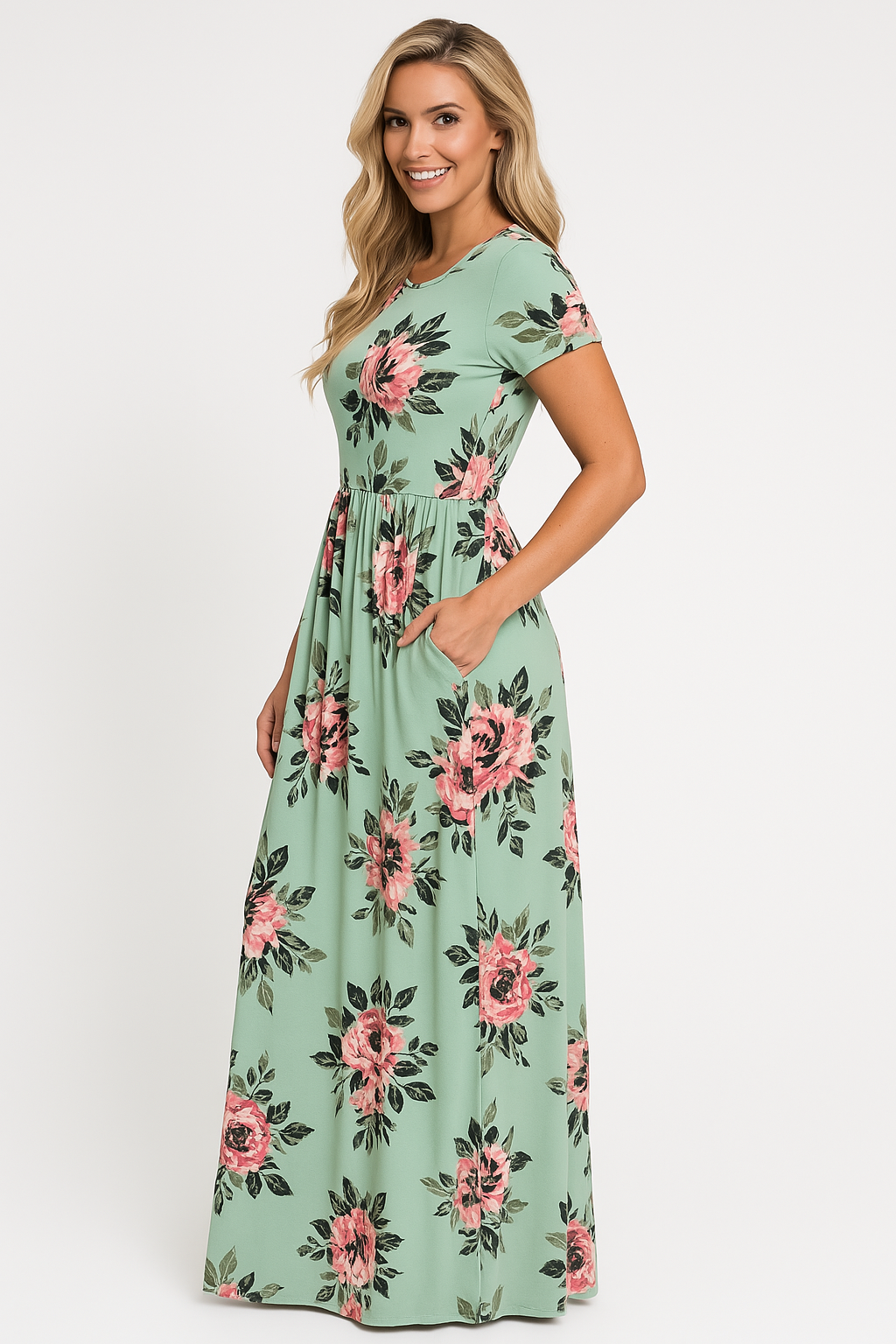 Weslie - Bloemen Maxi Jurk
