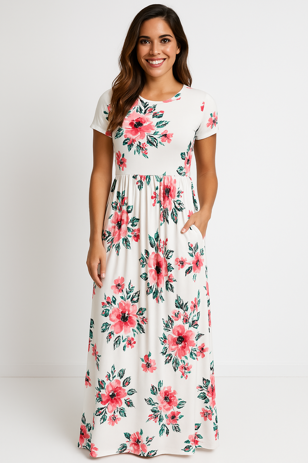 Weslie - Bloemen Maxi Jurk
