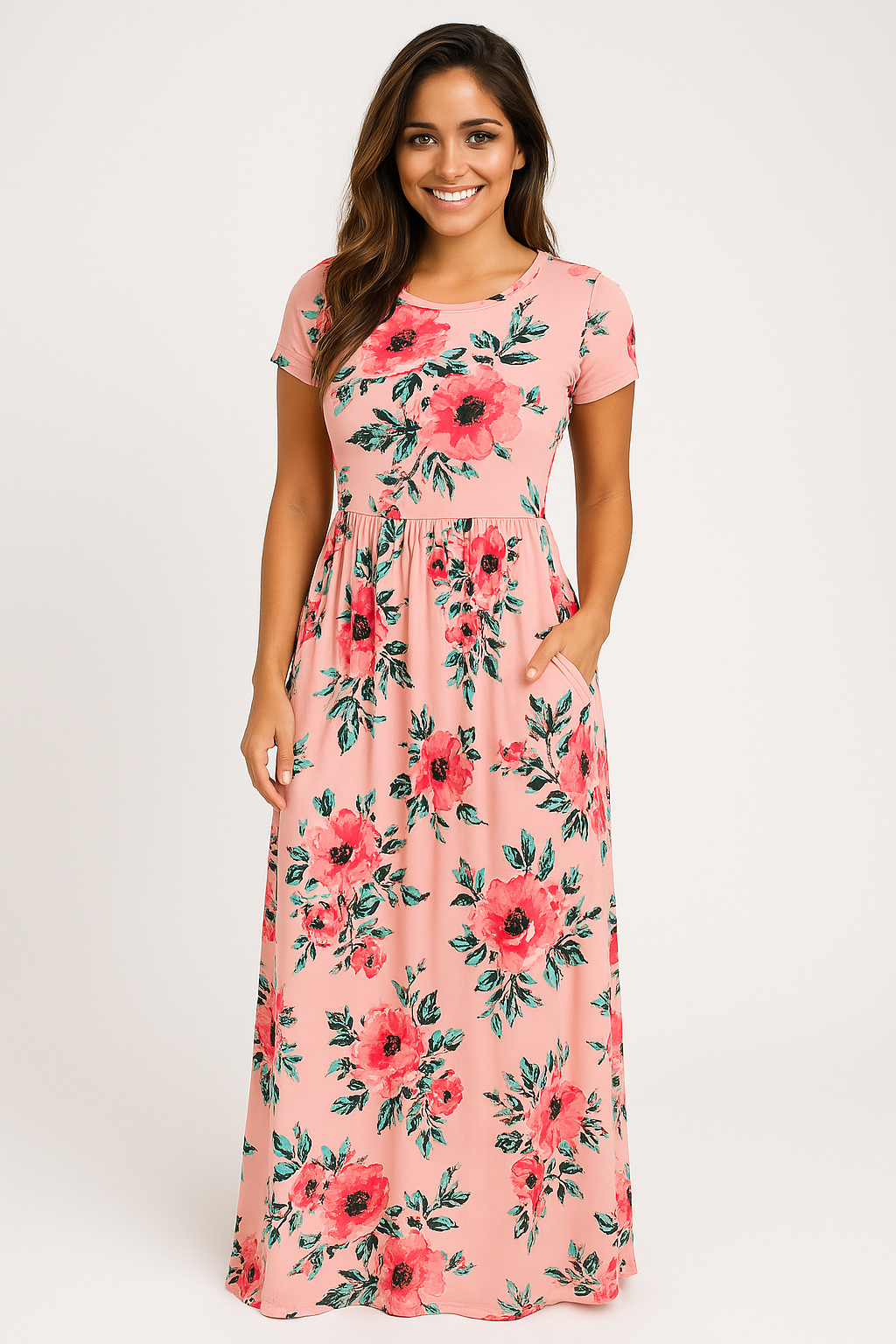 Weslie - Bloemen Maxi Jurk