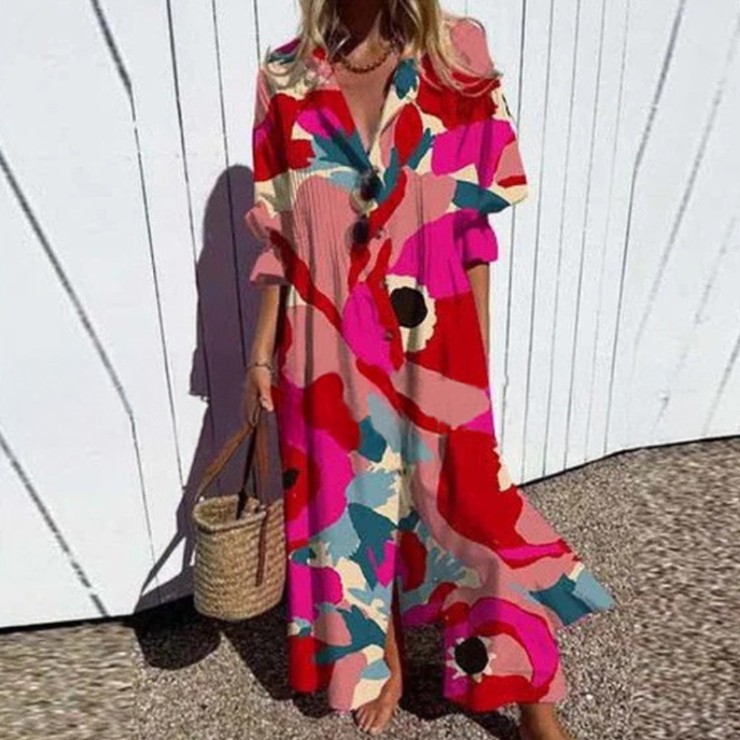 Lily| Bloei Gedurfd Maxi Jurk