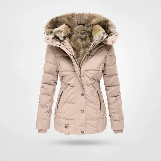 Elvira™ – Winterjas met bontkraag en slank snit
