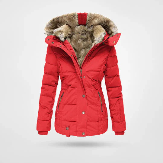 Elvira™ – Winterjas met bontkraag en slank snit