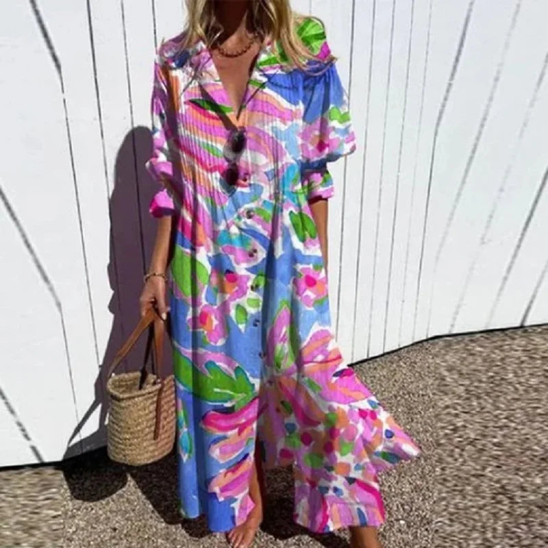 Lily| Bloei Gedurfd Maxi Jurk