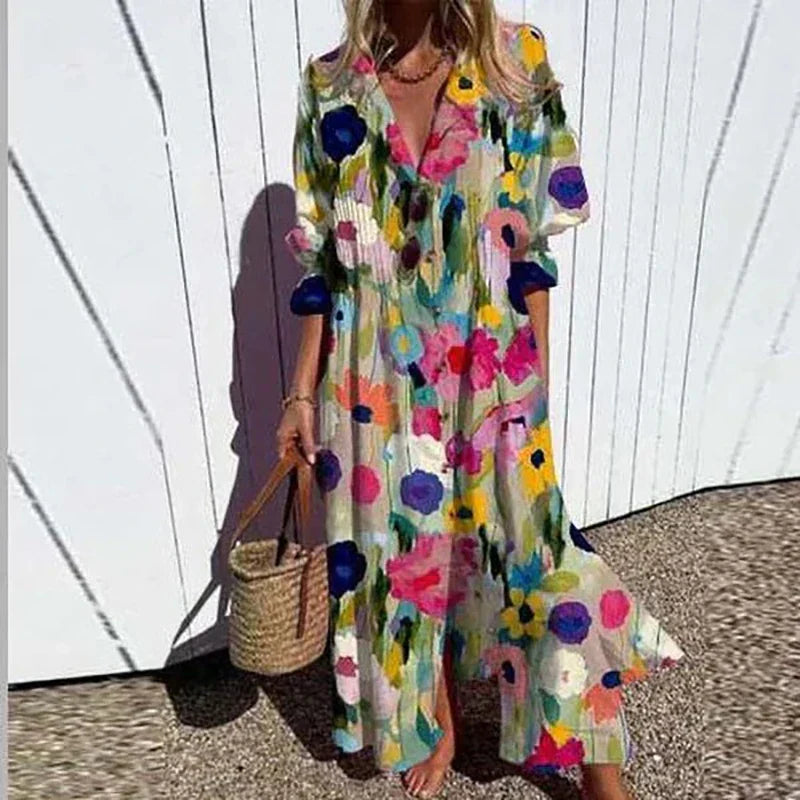 Lily| Bloei Gedurfd Maxi Jurk