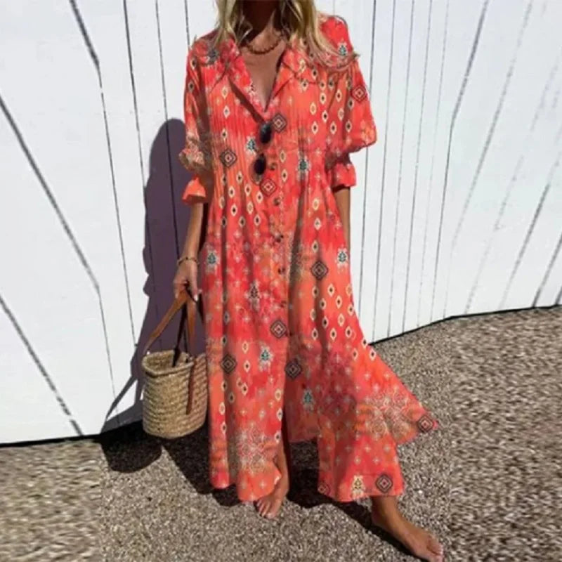 Lily| Bloei Gedurfd Maxi Jurk