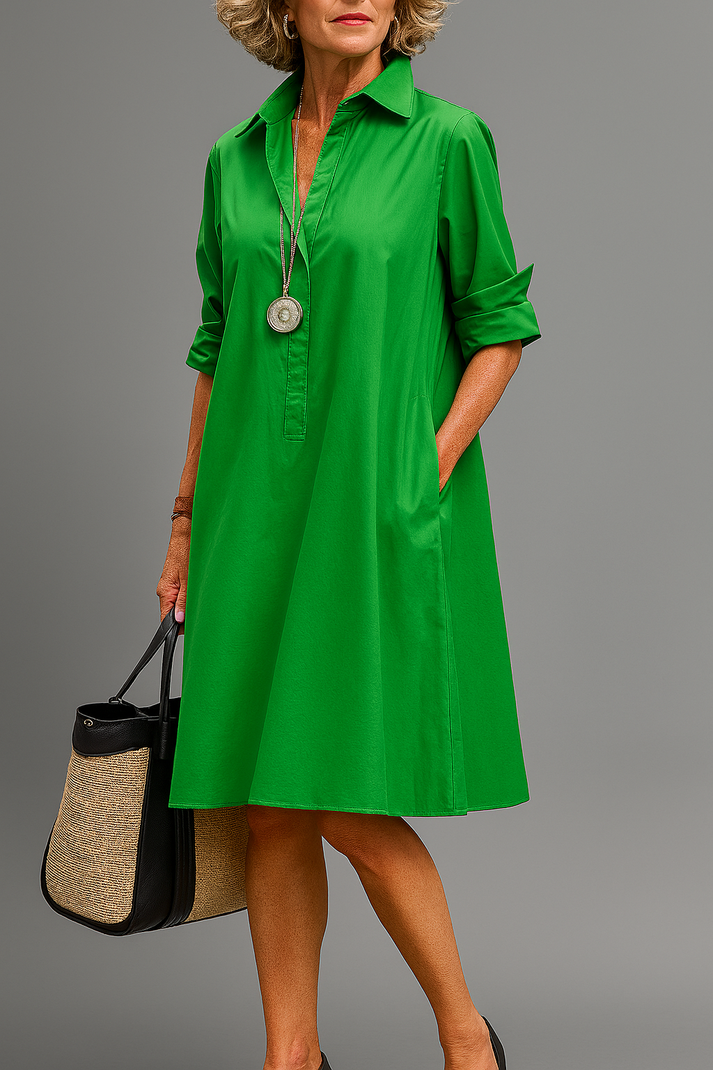 Bernadette - Elegante Midi-jurk met Tijdloze Charme