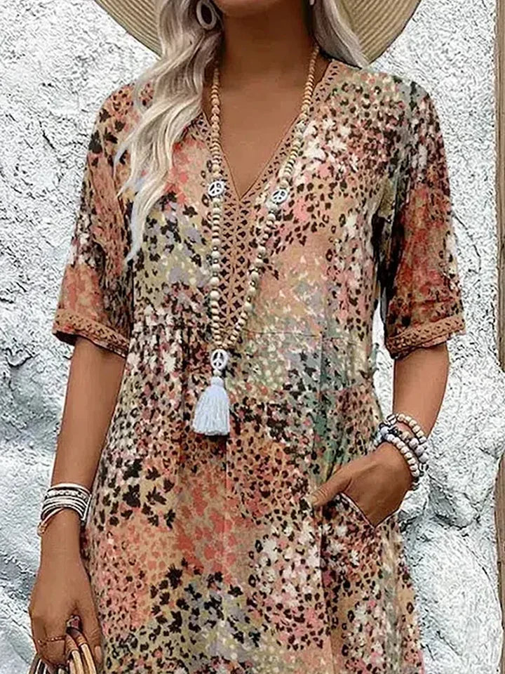 Isabeau | Midi Jurk met Print