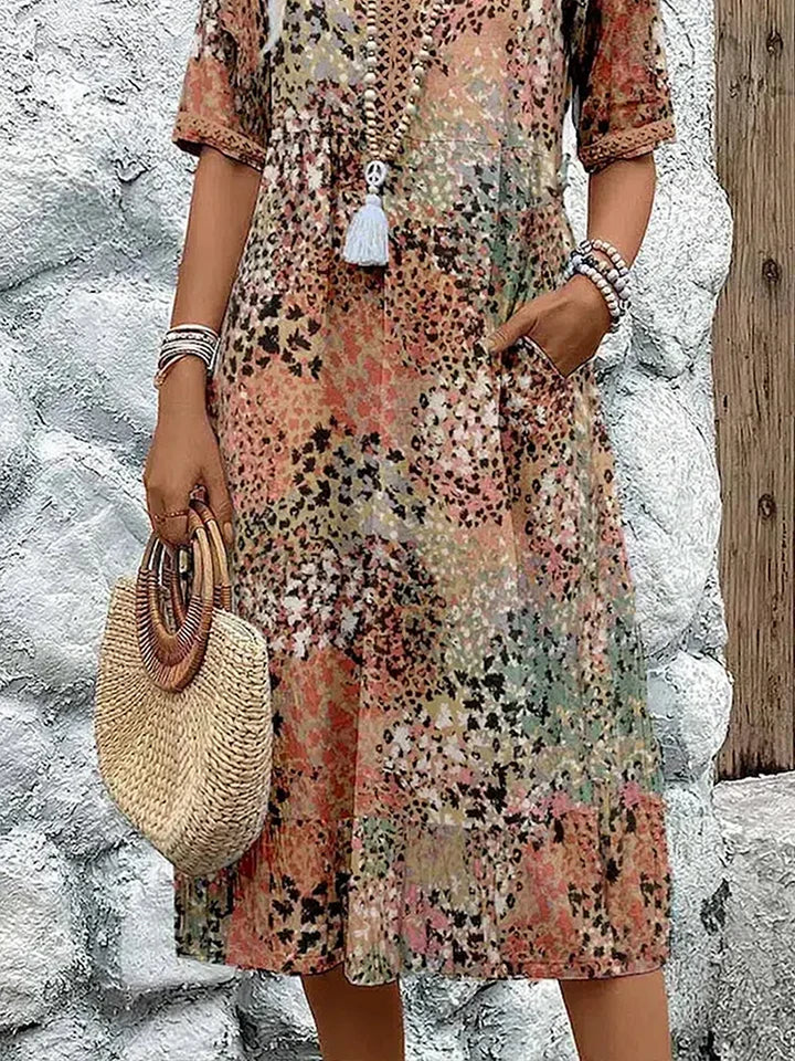 Isabeau | Midi Jurk met Print