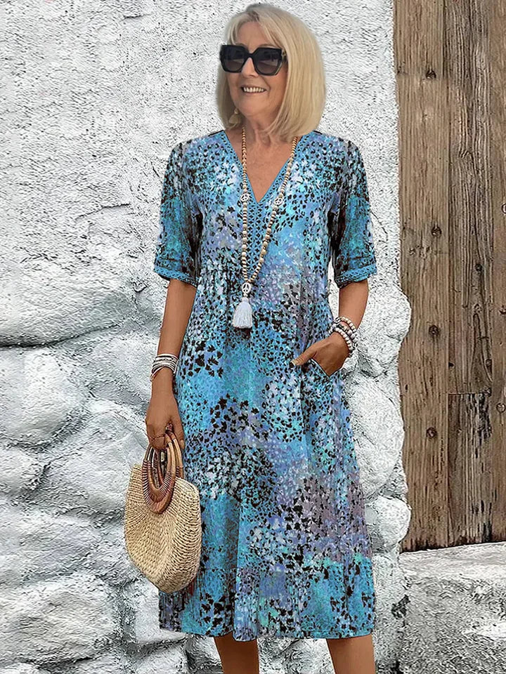 Isabeau | Midi Jurk met Print
