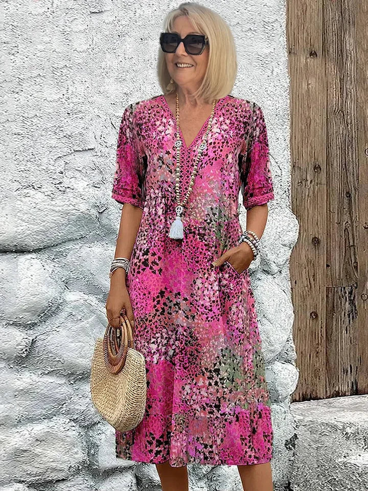 Isabeau | Midi Jurk met Print