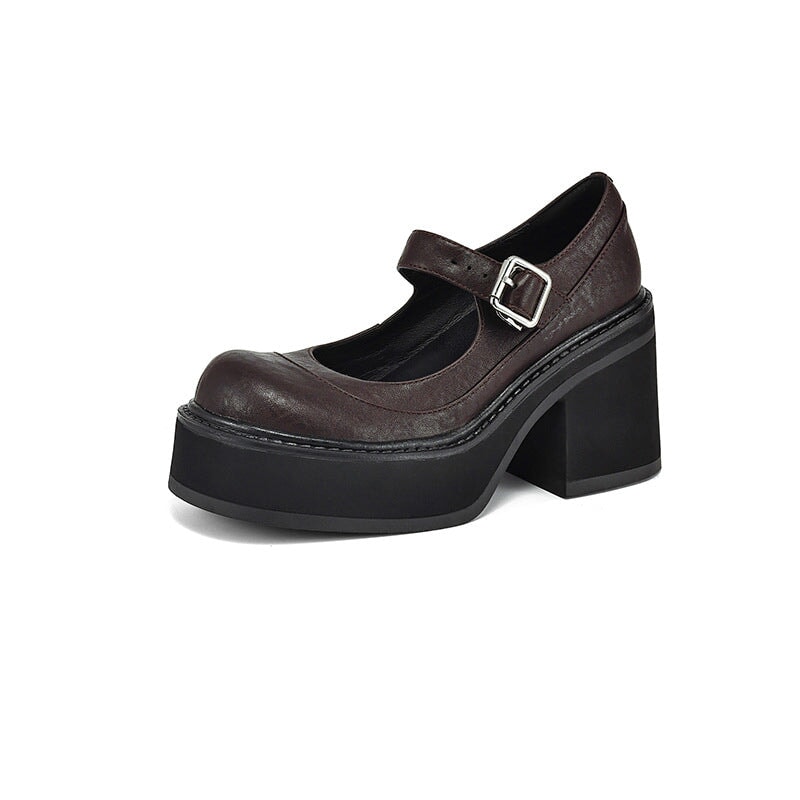 Mary-Jane™| Pela Leren Pumps