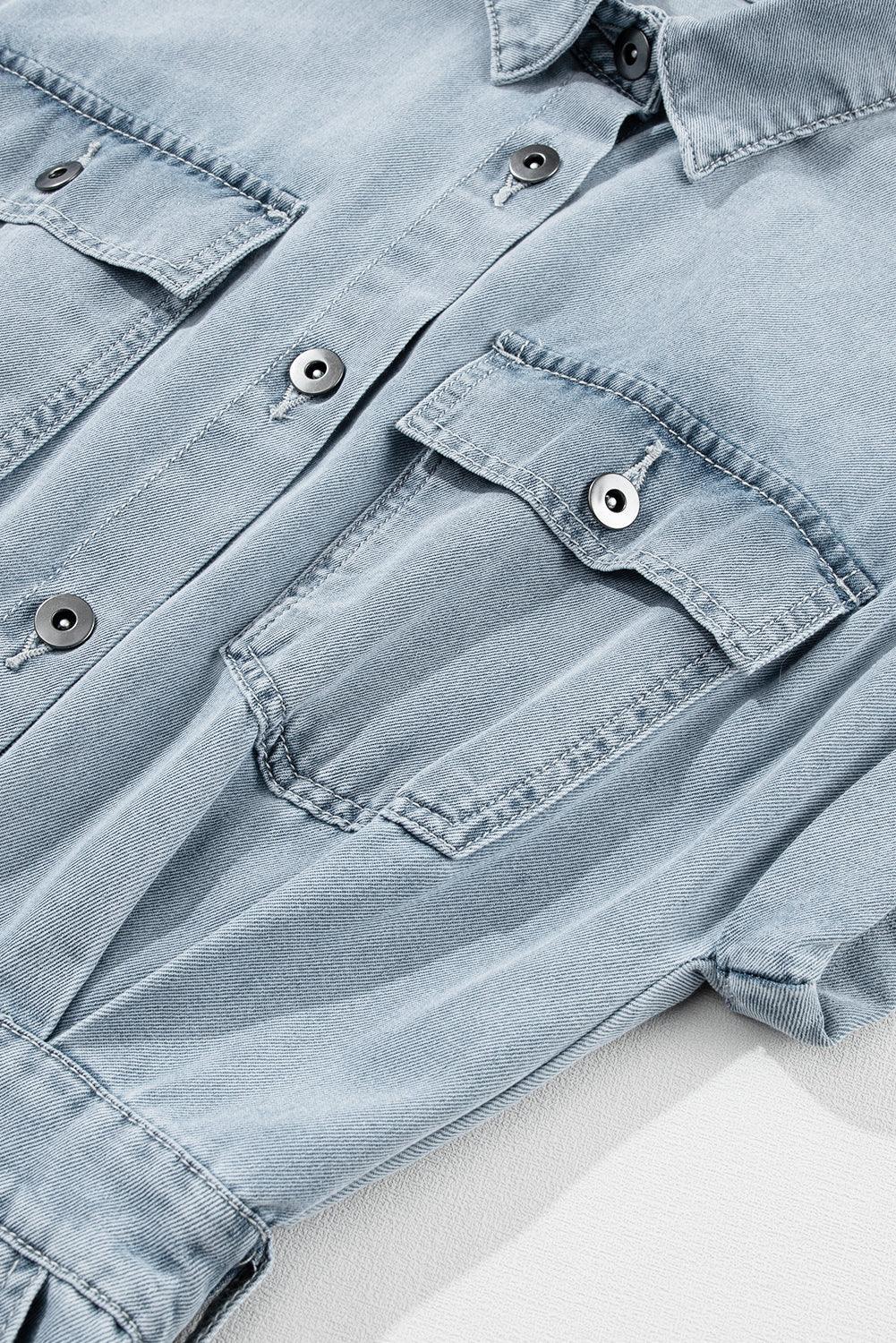 Sofia® | Elegante Denimjurk met Korte Vlindermouwen