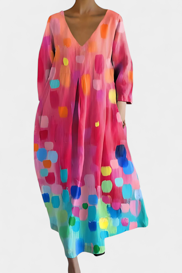 Isalinde | Comfortabele V-hals Jurk
