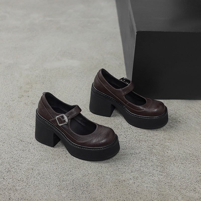 Mary-Jane™| Pela Leren Pumps