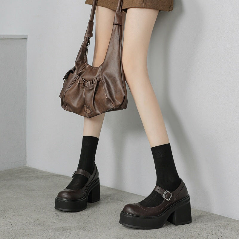 Mary-Jane™| Pela Leren Pumps