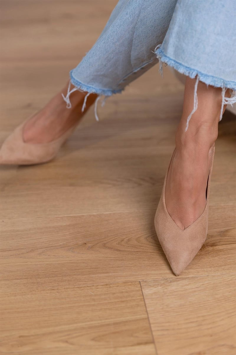Marlena™ | Nude slingback pumps met fijne hak