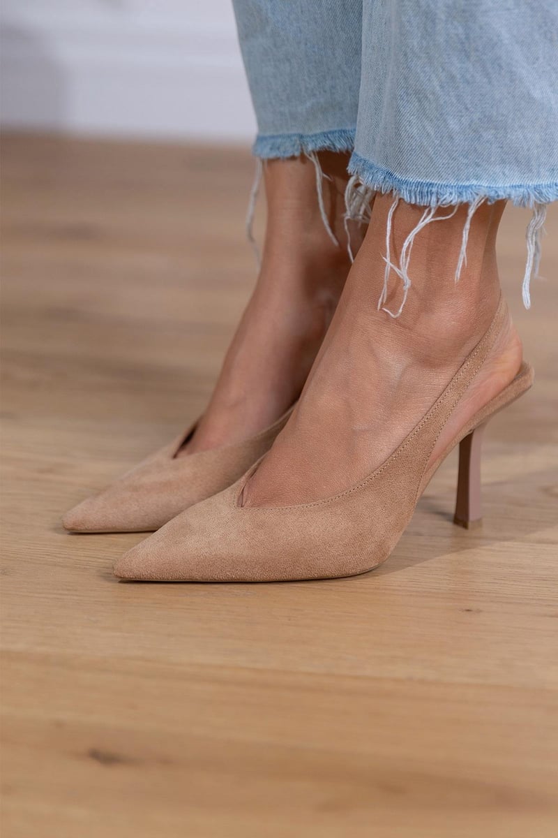 Marlena™ | Nude slingback pumps met fijne hak