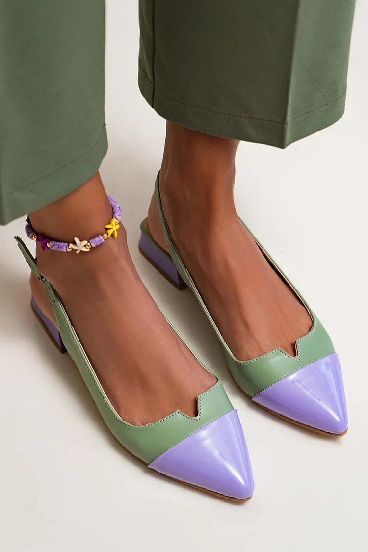 VITTORIA | Elegante ballerina's met punt en bicolor details voor een verfijnde stijl