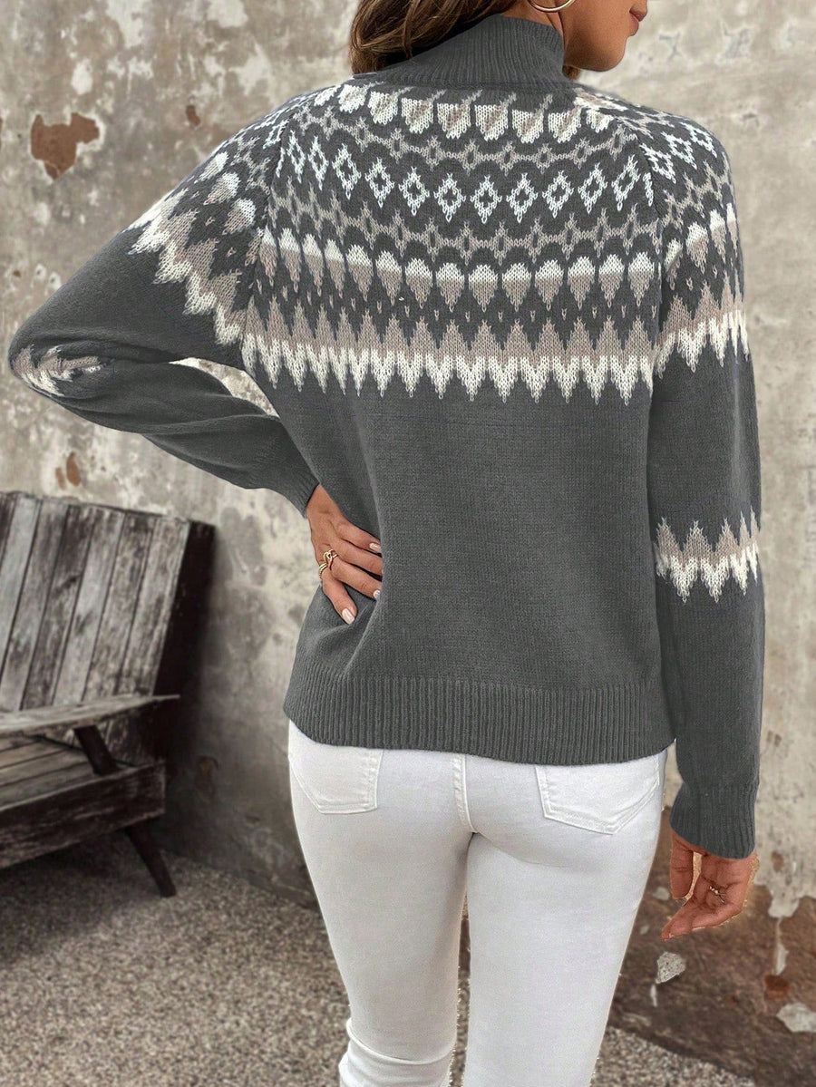 Turtleneck Trui met Noordelijk Patroon
