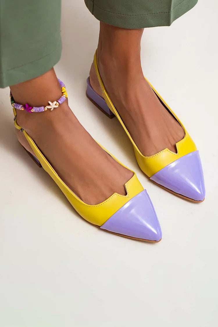 VITTORIA | Elegante ballerina's met punt en bicolor details voor een verfijnde stijl