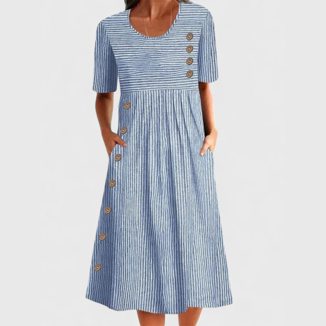 Wanda™ Gestreepte Midi Jurk