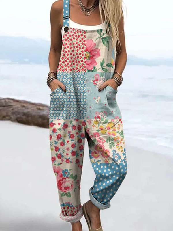 NOVA | FLORAL PATCHWORK DRAAGOVERALLS