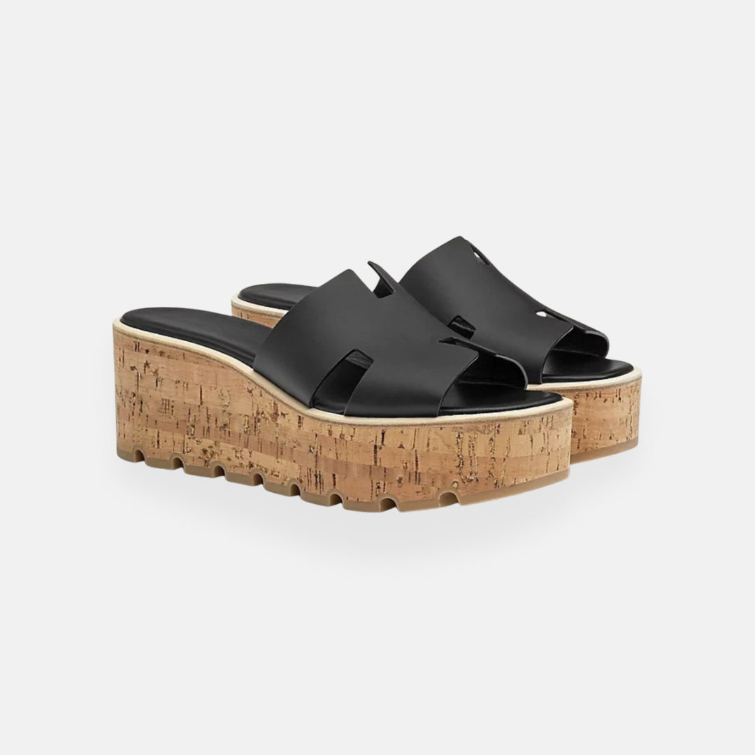 Lana | Platform mules met kurken zool