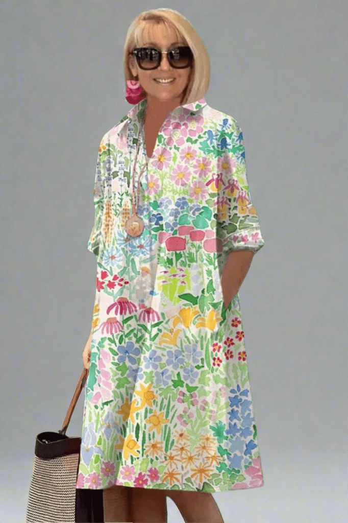 Nadine - Luxe Bloemen Zomerjurk voor Moeiteloze Stijl