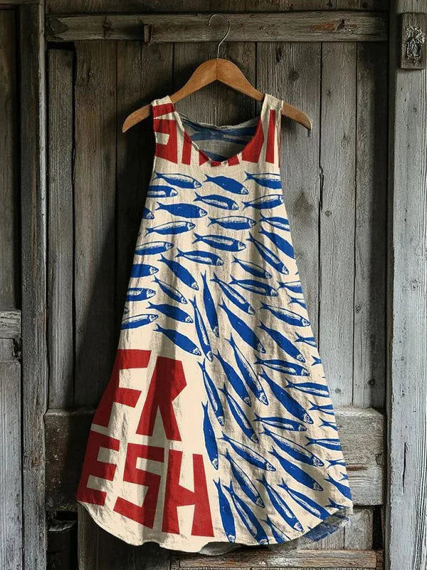 Marinette – Jurk met sardinesmotief