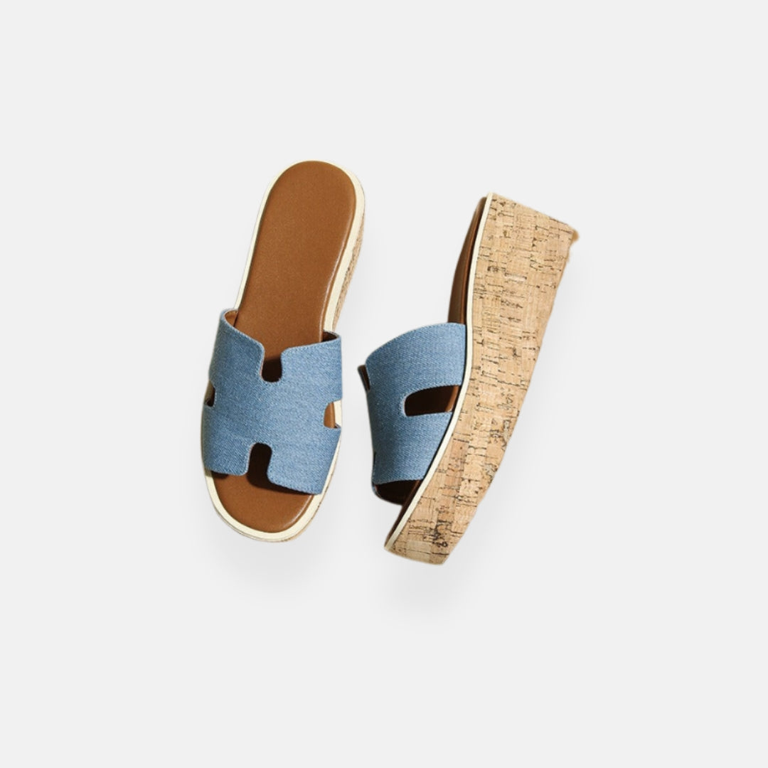 Carmina | Platform mules met kurken zool