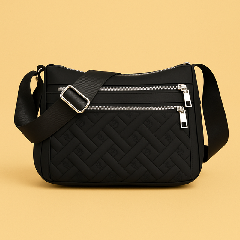 Noora™ | Nylon schoudertas met boodschapper