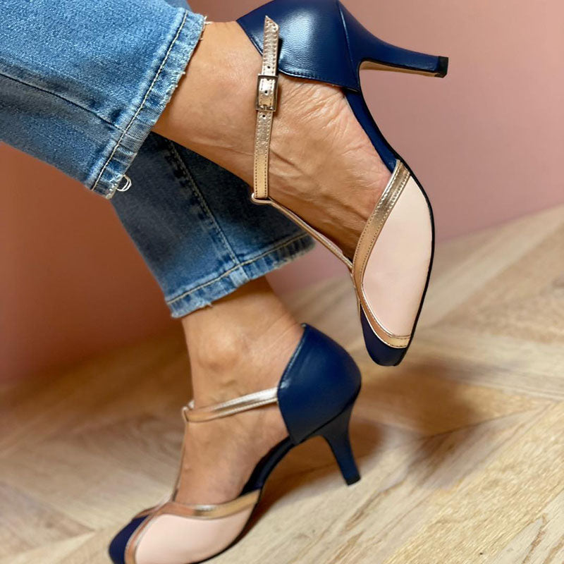 Alessia™ | Kleurrijke en comfortabele T-strap pumps met ronde neus