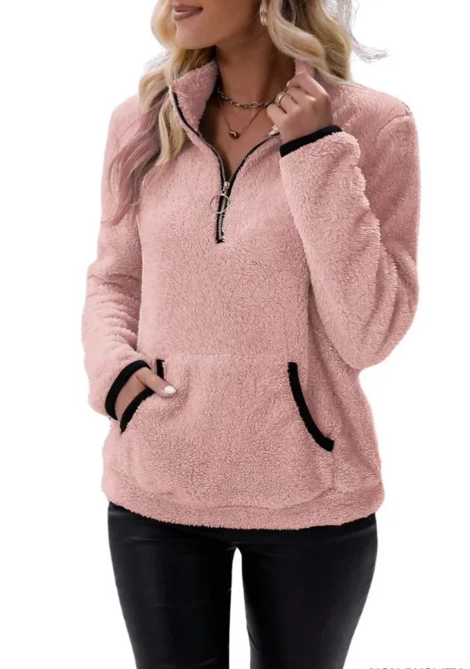 Harper Soft Touch Pullover met Sherpa Textuur