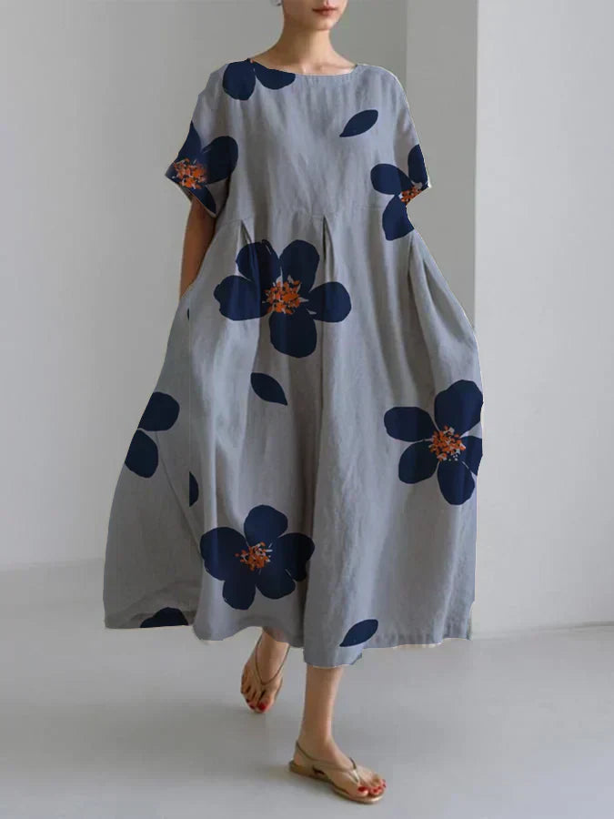 Raffaella – Vloeiende Viscose Jurk met Bloemenprint