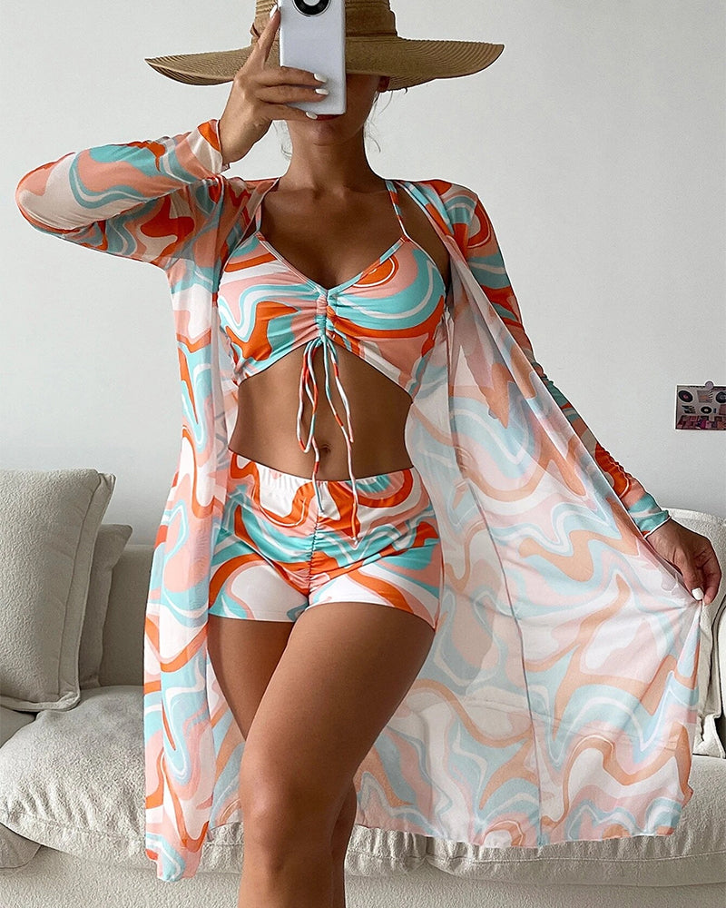 Jutta | 3-delig Bikini-Set met Speelse Print