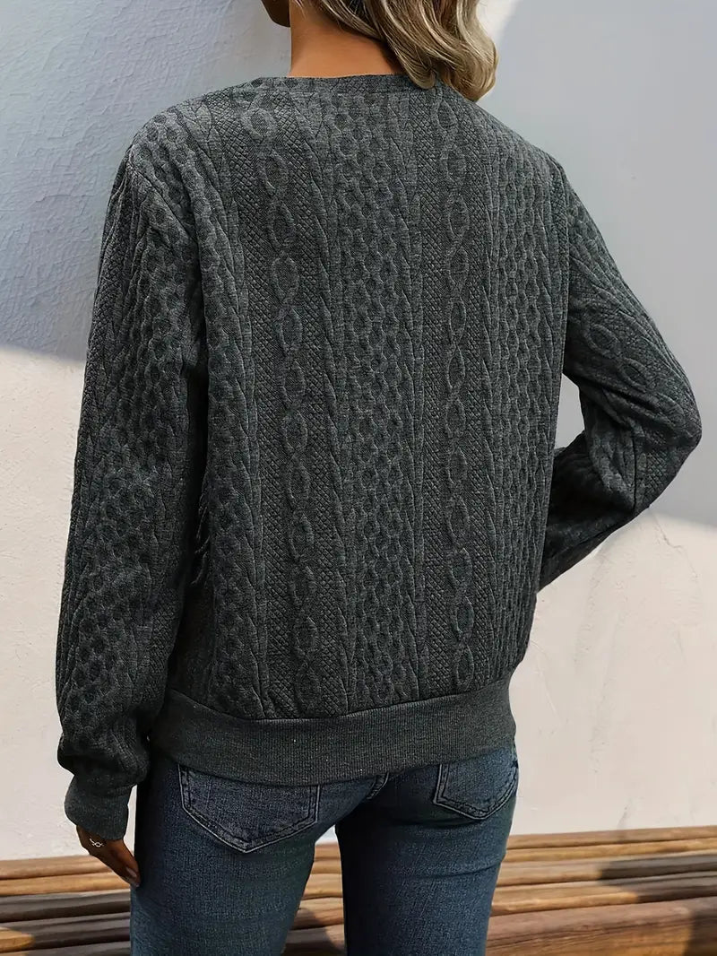 Casual Lange Mouwen Trui met Schuine Schouder