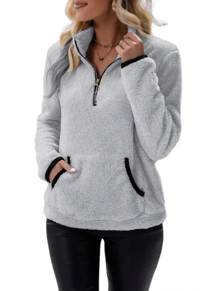 Harper Soft Touch Pullover met Sherpa Textuur